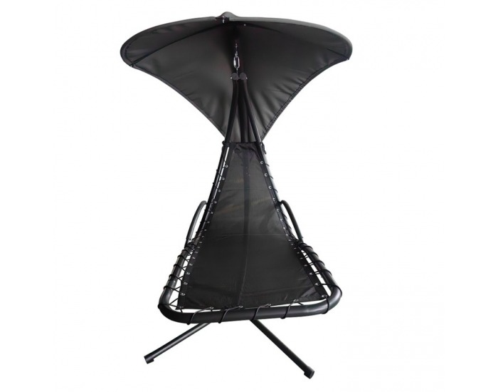 Hojdacie kreslo so strieškou Spavin 2 New - sivá / čierna