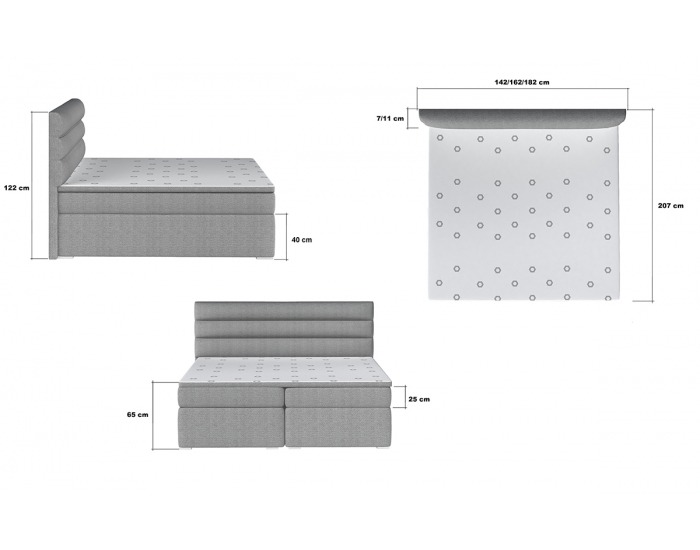 Čalúnená manželská posteľ s úložným priestorom Spezia 140 - hnedá