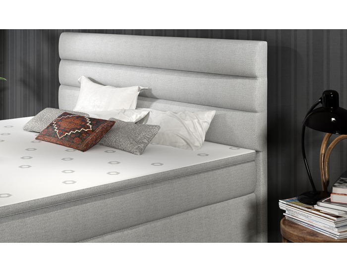 Čalúnená manželská posteľ s úložným priestorom Spezia 140 - khaki