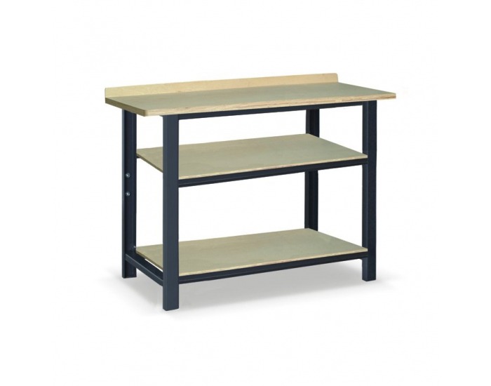 Pracovný stôl s dvoma policami SS01L/2PL90 - grafit