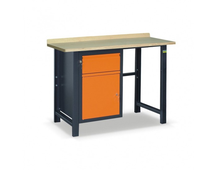 Pracovný stôl SS01L/B - grafit / oranžová