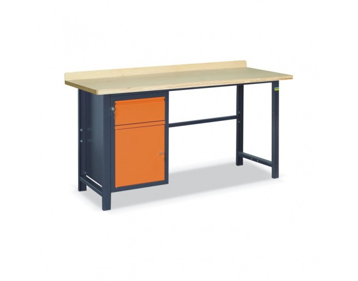Pracovný stôl SS02L/B - grafit / oranžová