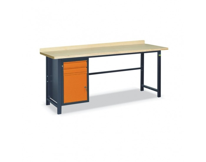 Pracovný stôl SS03L/C - grafit / oranžová
