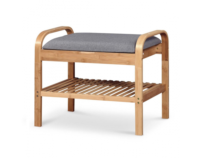 Botník s lavicou ST12 - prírodná / sivá