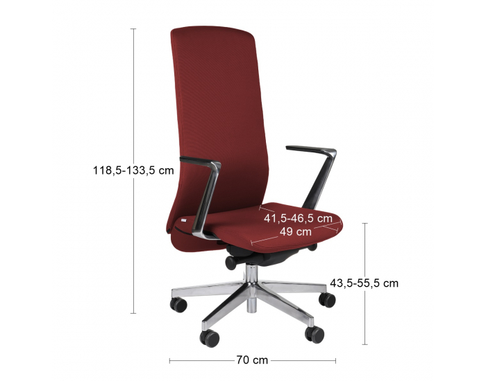 Kancelárska stolička s podrúčkami Starmit AL1 - bordová / chróm