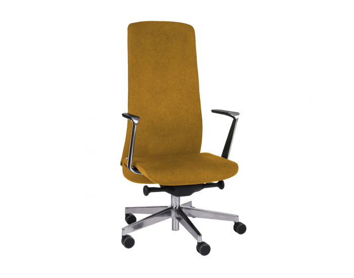 Kancelárska stolička s podrúčkami Starmit AL1 - horčicová / chróm