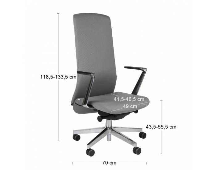 Kancelárska stolička s podrúčkami Starmit AL1 - sivá / chróm