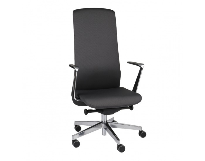 Kancelárska stolička s podrúčkami Starmit AL1 - tmavosivá / chróm