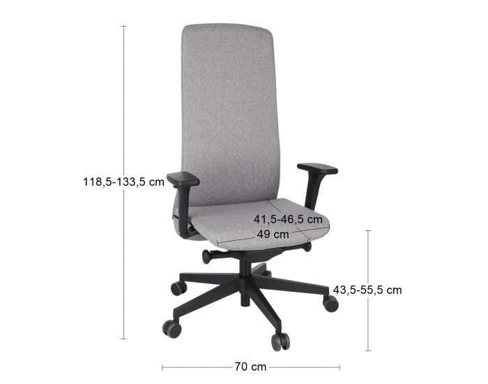 Kancelárska stolička s podrúčkami Starmit B - sivá (Medley 05) / čierna