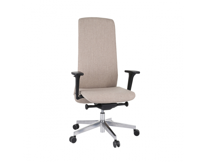 Kancelárska stolička s podrúčkami Starmit B - svetlohnedá / chróm