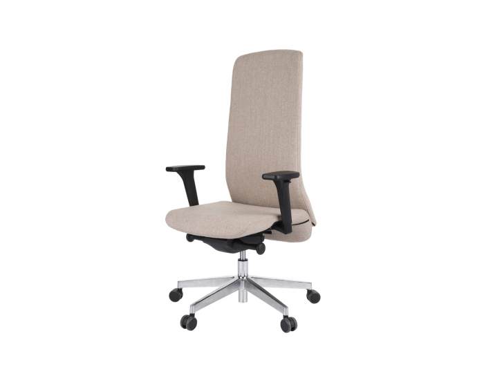 Kancelárska stolička s podrúčkami Starmit B - svetlohnedá / chróm