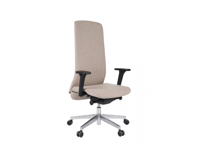 Kancelárska stolička s podrúčkami Starmit B - svetlohnedá / chróm