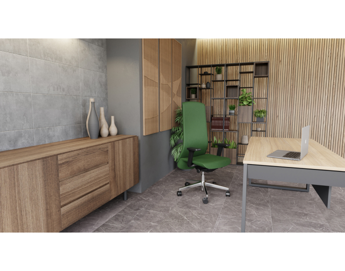 Kancelárska stolička s podrúčkami Starmit B - zelená / chróm