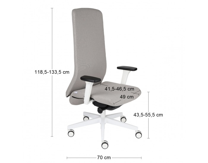 Kancelárska stolička s podrúčkami Starmit W - sivá / biela