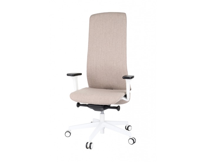 Kancelárska stolička s podrúčkami Starmit W - svetlohnedá / biela