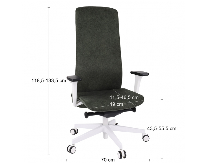 Kancelárska stolička s podrúčkami Starmit W - tmavosivá (Strong 04) / biela