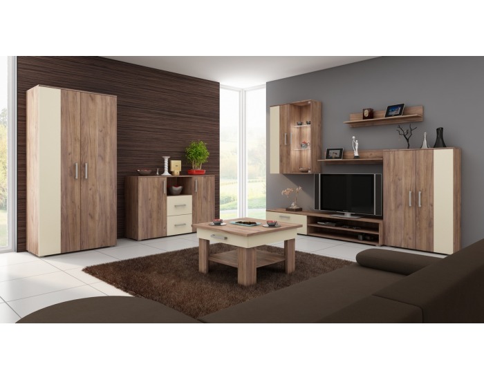 Šatníková skriňa Stella STE-05 2D - craft tobaco / krémová