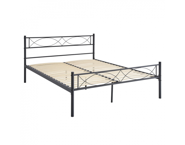 Kovová manželská posteľ s roštom Stelvia New 160x200 cm - čierna