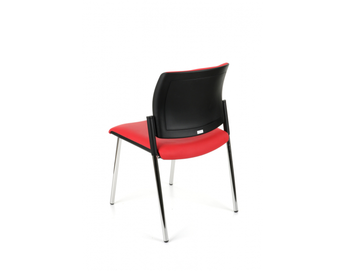 Konferenčná stolička Steny - červená / čierna / chróm