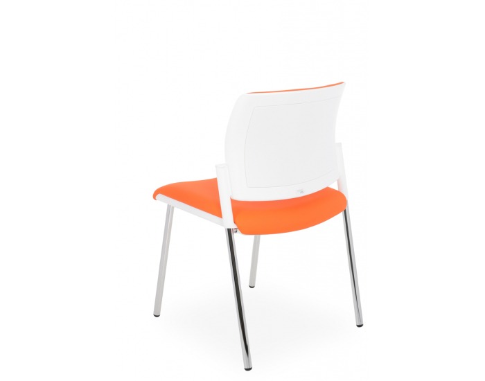 Konferenčná stolička Steny - oranžová / biela / chróm
