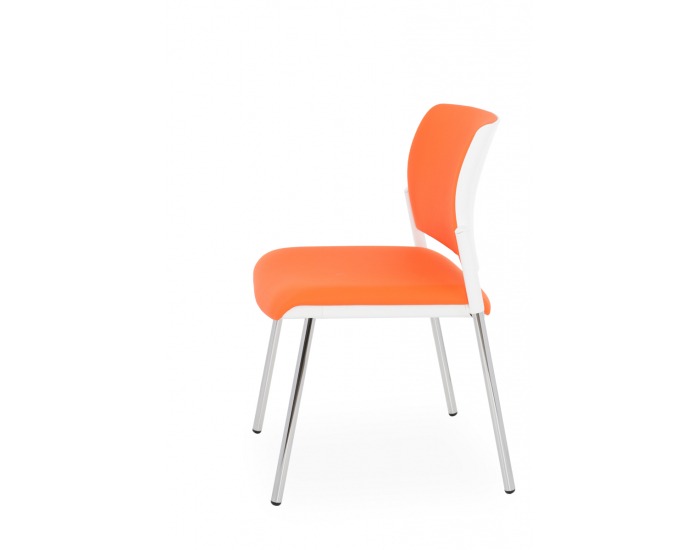 Konferenčná stolička Steny - oranžová / biela / chróm