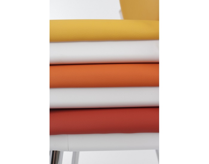 Konferenčná stolička Steny - oranžová / biela / chróm