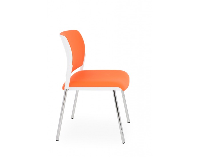 Konferenčná stolička Steny - oranžová / biela / chróm