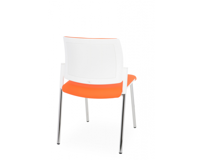 Konferenčná stolička Steny - oranžová / biela / chróm