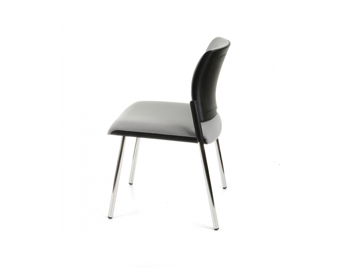Konferenčná stolička Steny - sivá (Fame 05) / čierna / chróm