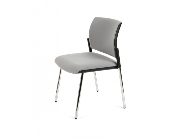 Konferenčná stolička Steny - sivá (Fame 05) / čierna / chróm