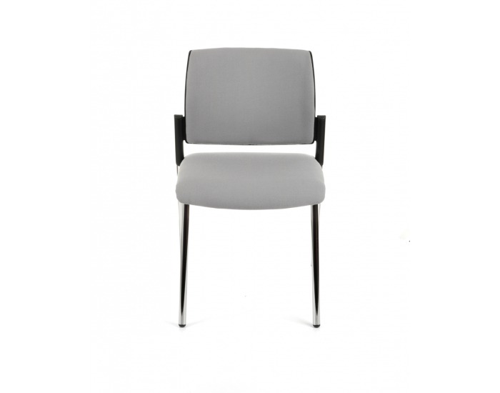 Konferenčná stolička Steny - sivá (Fame 05) / čierna / chróm