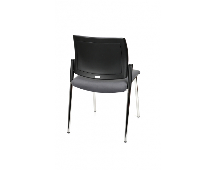 Konferenčná stolička Steny - tmavosivá / čierna / chróm