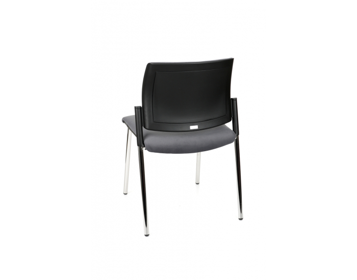 Konferenčná stolička Steny - tmavosivá / čierna / chróm