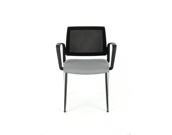 Konferenčná stolička s podrúčkami Steny Net Arm - sivá / čierna / chróm
