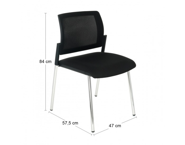 Konferenčná stolička Steny Net - čierna / chróm