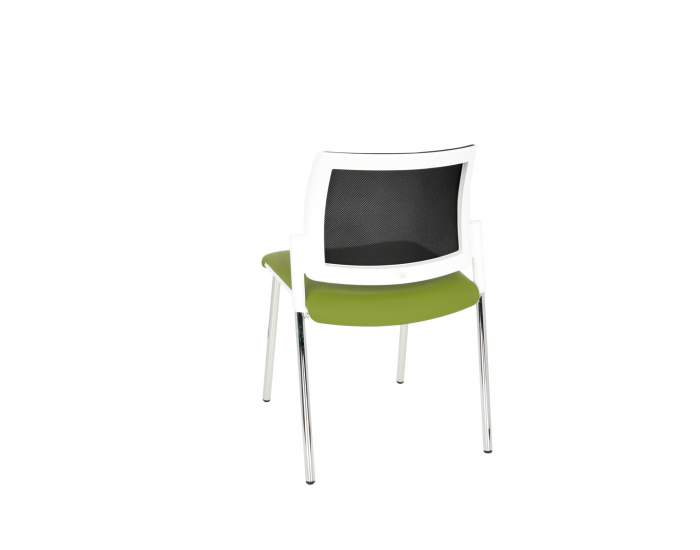 Konferenčná stolička Steny Net - zelená / čierna / biela / chróm