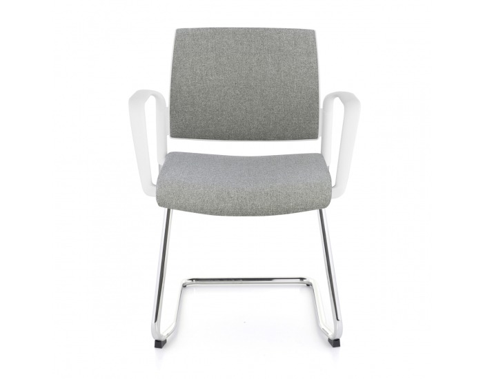 Konferenčná stolička s podrúčkami Steny V Arm - sivá / biela / chróm