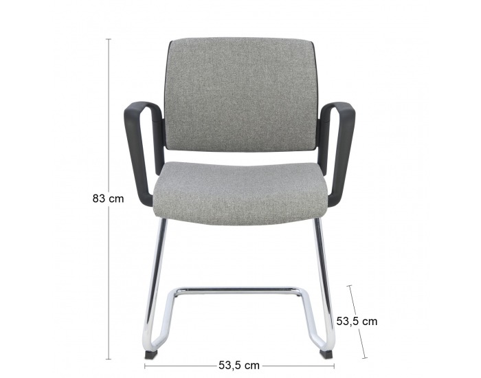 Konferenčná stolička s podrúčkami Steny V Arm - sivá / čierna / chróm