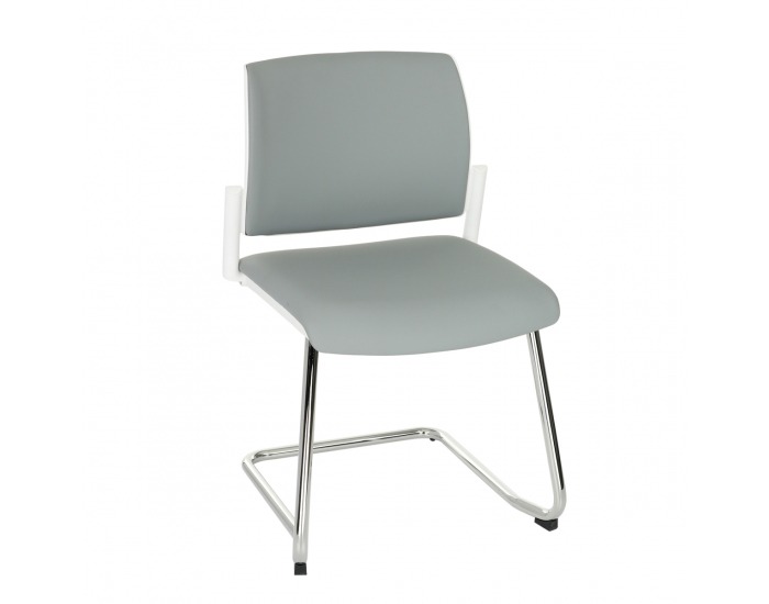 Konferenčná stolička Steny V - sivá / biela / chróm