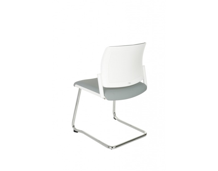 Konferenčná stolička Steny V - sivá / biela / chróm