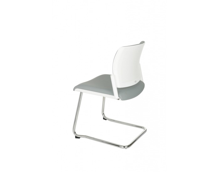 Konferenčná stolička Steny V - sivá / biela / chróm