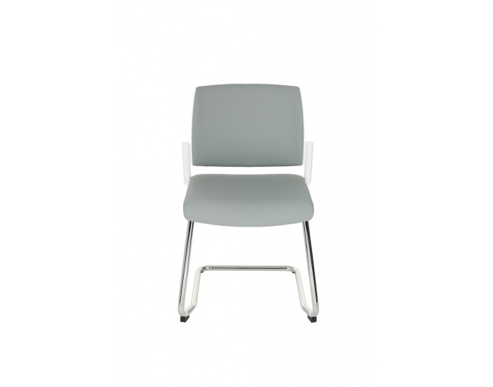 Konferenčná stolička Steny V - sivá / biela / chróm