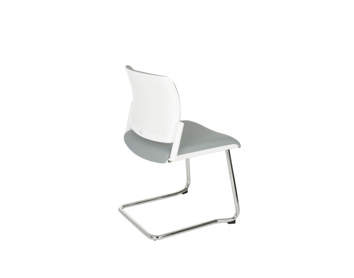 Konferenčná stolička Steny V - sivá / biela / chróm