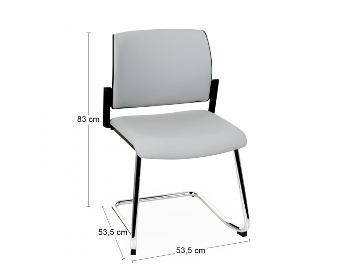Konferenčná stolička Steny V - sivá / čierna / chróm
