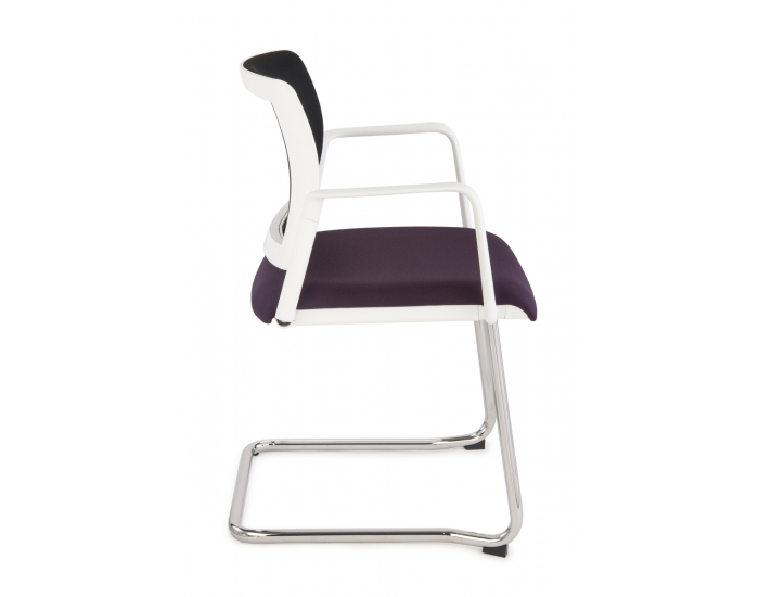 Konferenčná stolička s podrúčkami Steny V Net Arm - fialová / čierna / biela / chróm