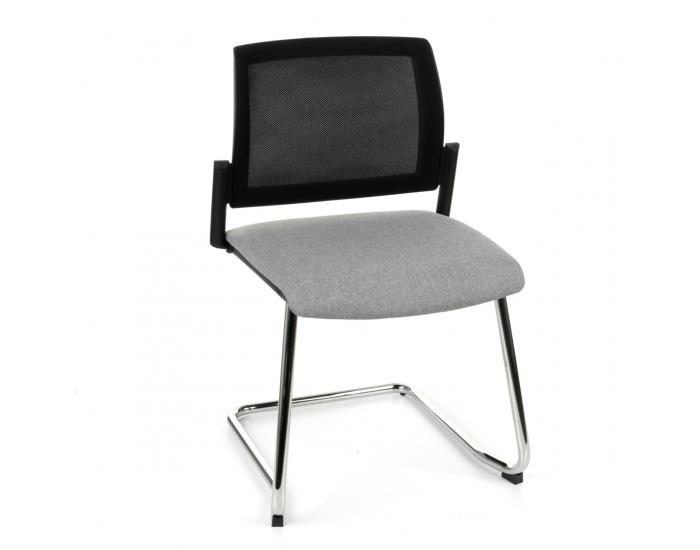 Konferenčná stolička Steny V Net - sivá (Medley 05) / čierna / chróm