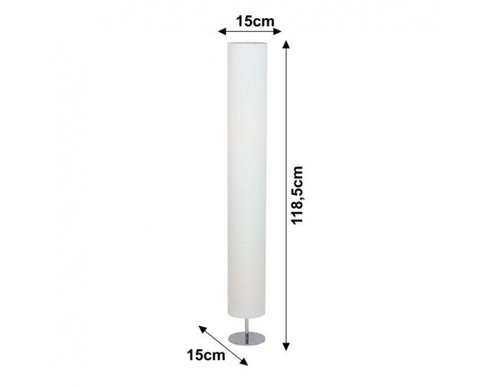 Stojacia lampa Qenny Typ 21 - biela / chróm