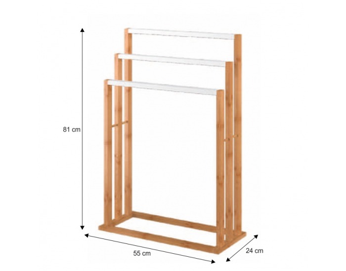 Stojan na uteráky Komo - biela / prírodná