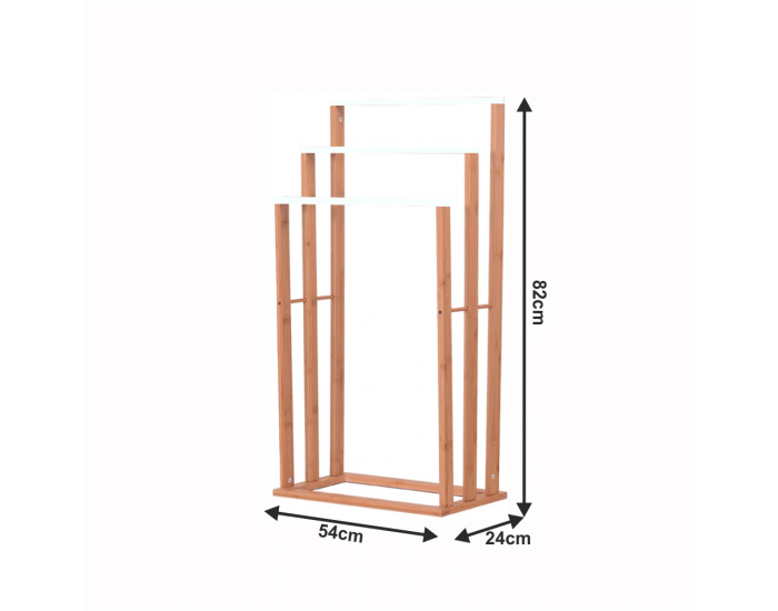 Stojan na uteráky Komo New - bambus / biela