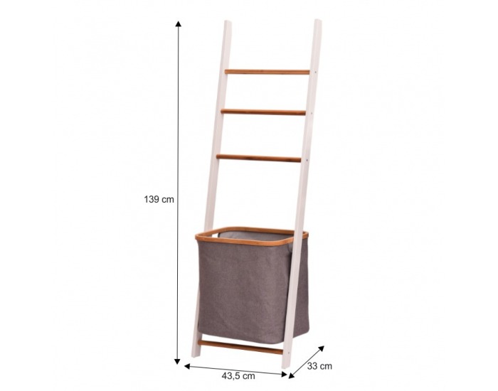 Stojan na uteráky Volver - biela / sivá / prírodná